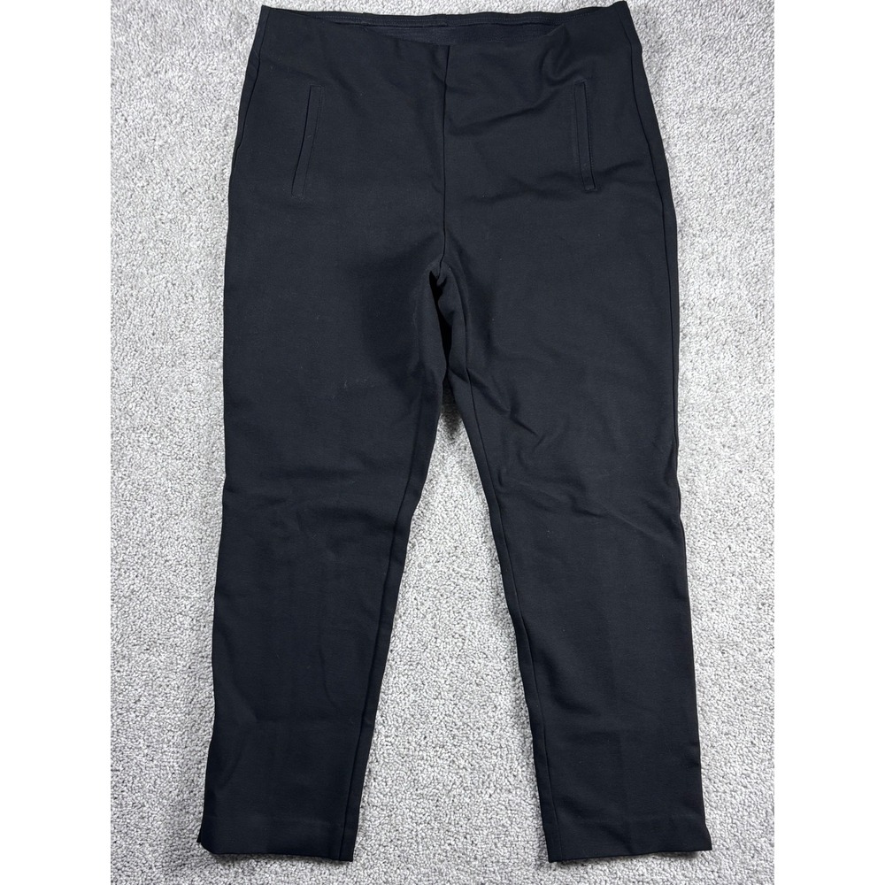 Chicos Womens Pants Size 12 Black Pull On Stretch Career Dress Casual
